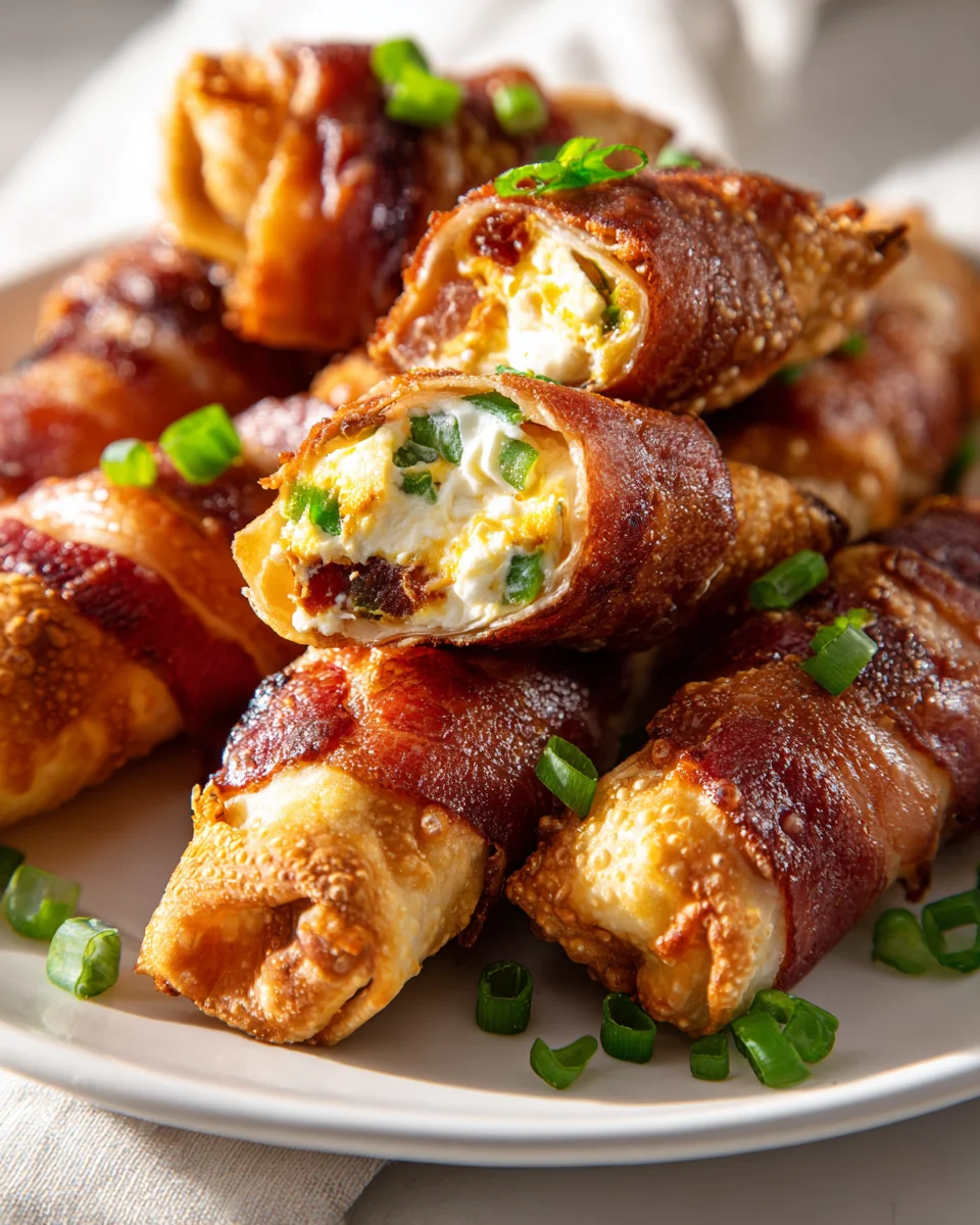 Jalapeno Popper Eggrolls: Beef Bacon-Wrapped Bites!