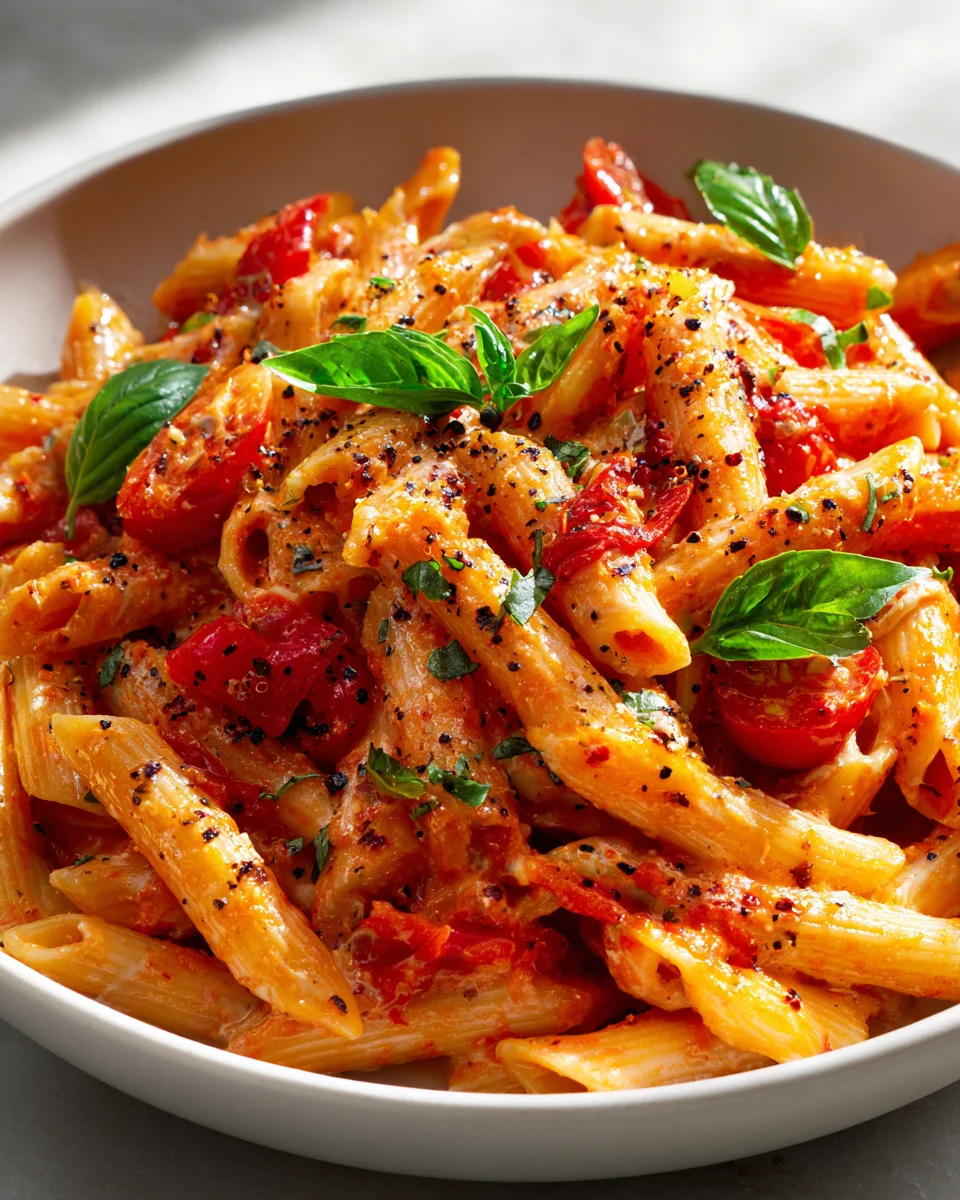 Tomato Garlic Ricotta Penne with Basil: Easy Flavorful Recipe