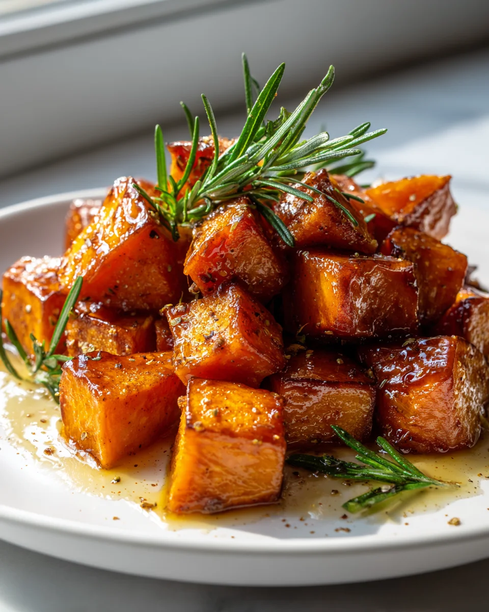 Best Honey Cinnamon Roasted Sweet Potato Cubes, Caramelized
