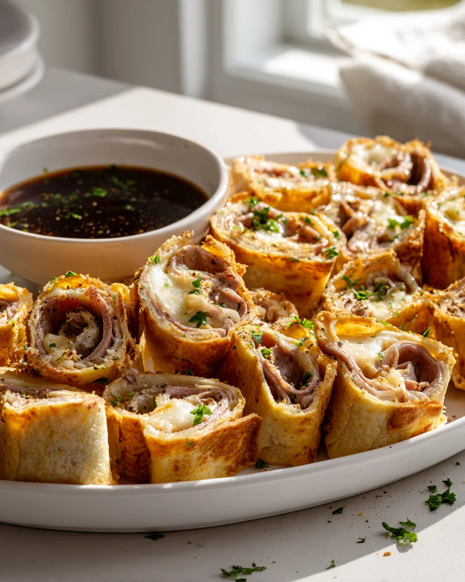 French Dip Tortilla Roll Ups Recipe: Easy Beefy Bites!