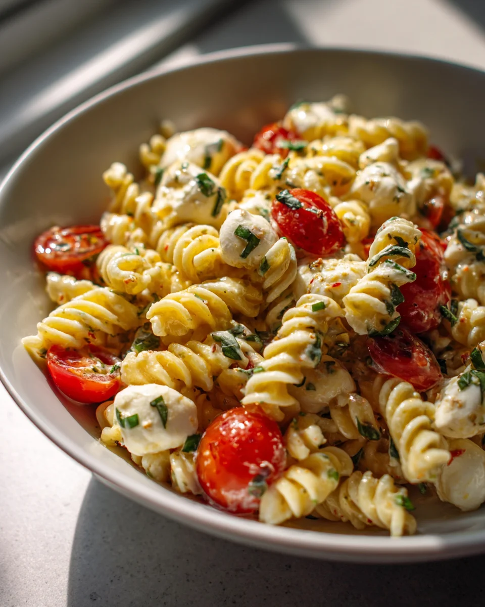 Quick Creamy Caprese Pasta Salad - Perfect for Any Occasion
