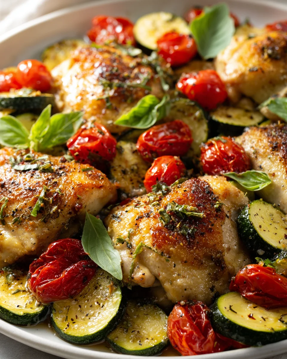 Sheet Pan Italian Chicken with Zucchini & Tomatoes: Quick!