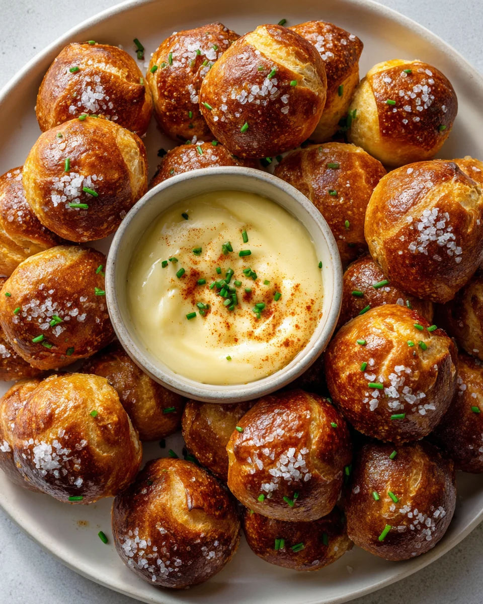 Crispy Air Fryer Pretzel Bread Bites & Zesty Cheese Dip