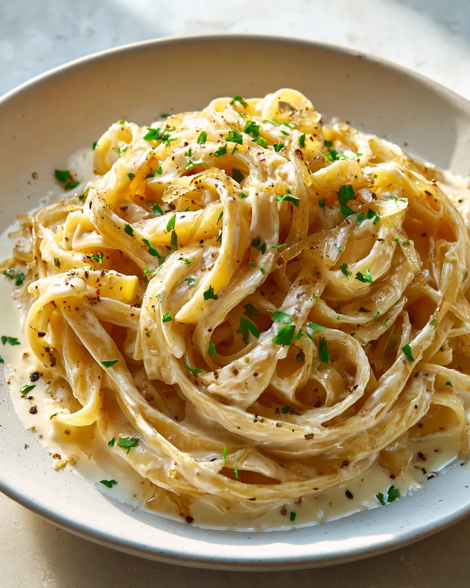 Sweet Heat Caramelized Onion Fettuccine: A Flavorful Delight