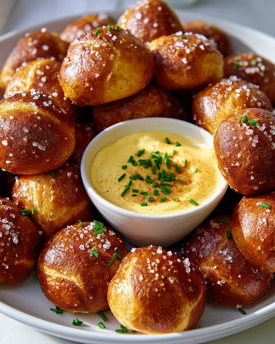 Crispy Air Fryer Pretzel Bread Bites & Zesty Cheese Dip