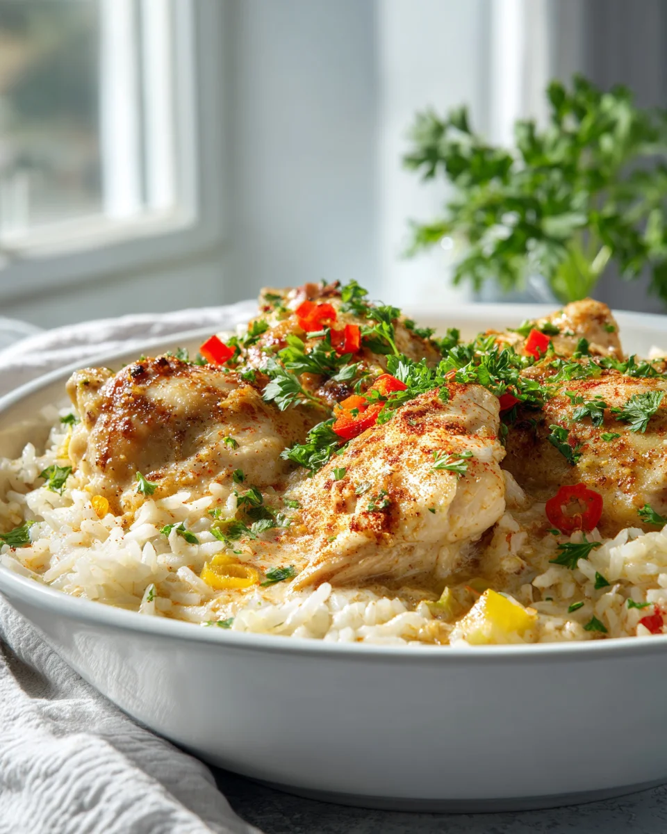 One Pot Angel Chicken & Rice Bake: Quick & Easy Dinner!