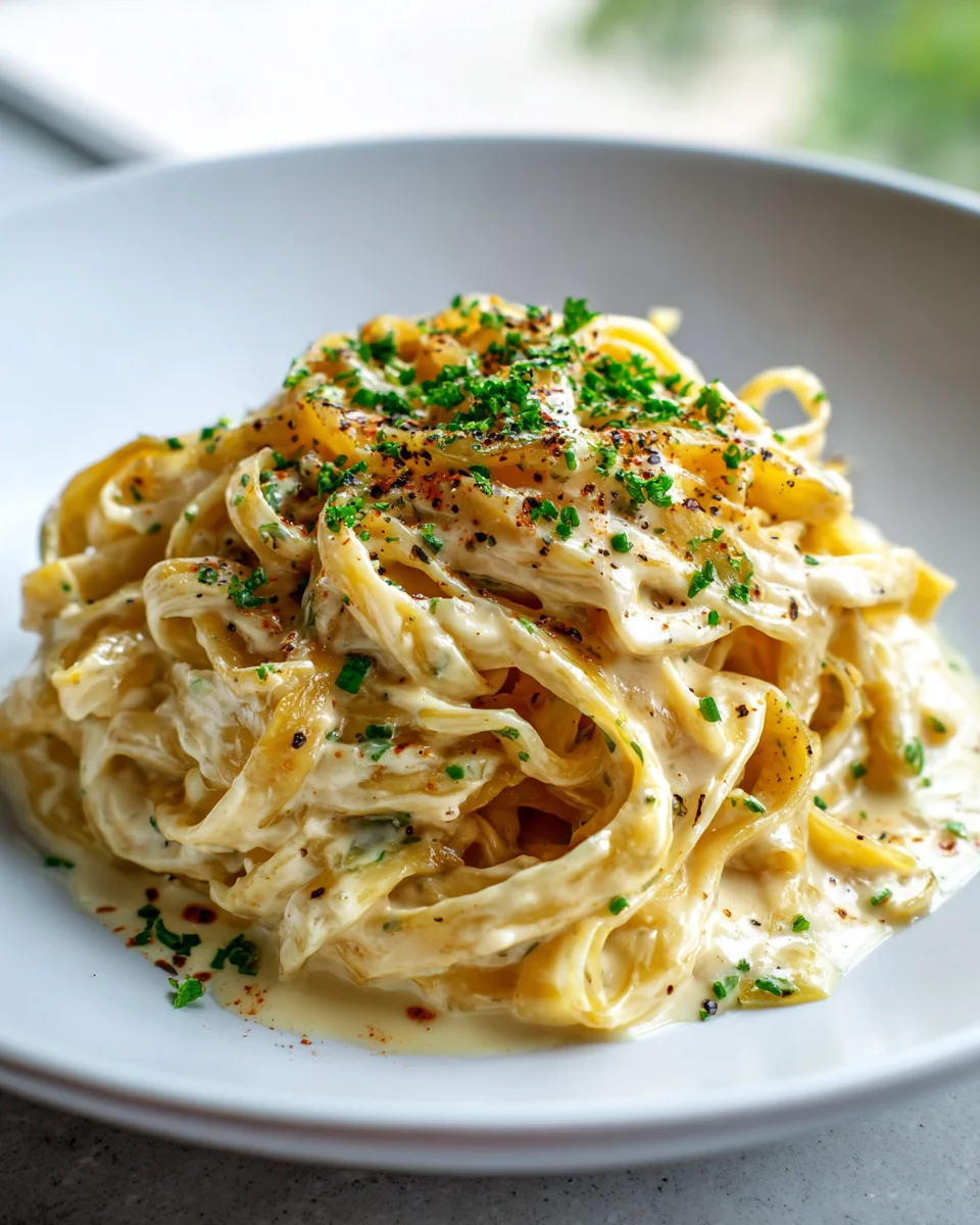 Sweet Heat Caramelized Onion Fettuccine: A Flavorful Delight