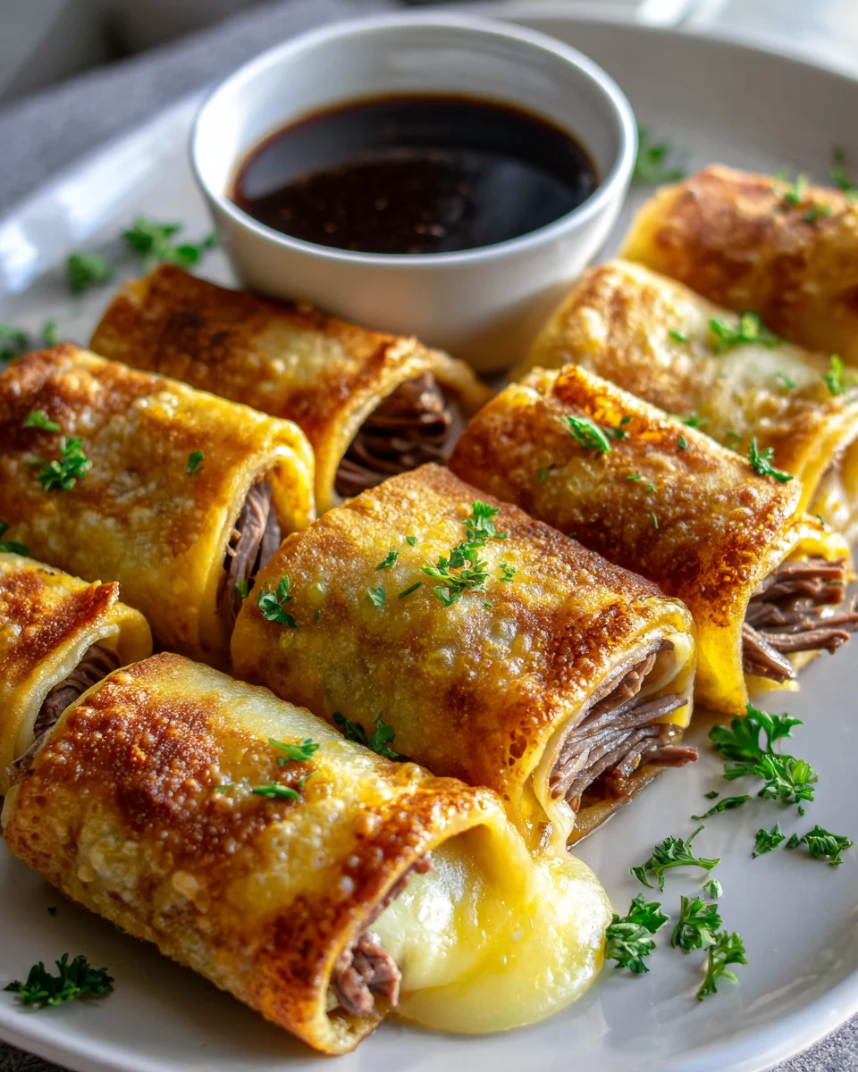 Delicious Beef and Cheese French Dip Roll Ups Recipe
