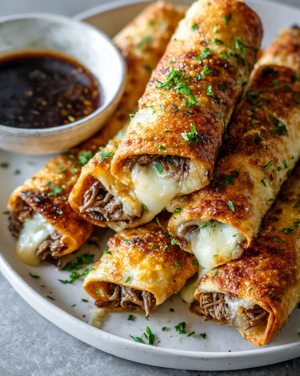 Delicious Beef and Cheese French Dip Roll Ups Recipe