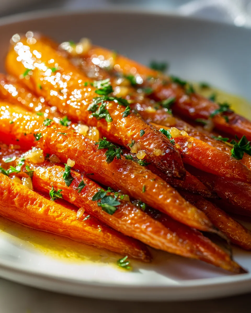 Delicious Honey Garlic Butter Roasted Carrots Recipe