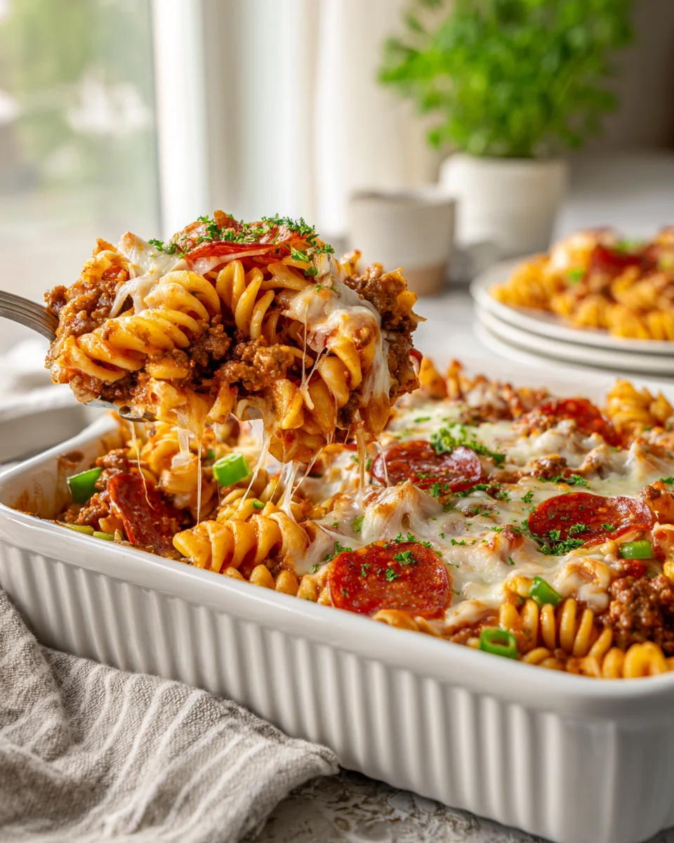Ultimate Cheesy Pizza Pasta Casserole – Family Dinner Fun!