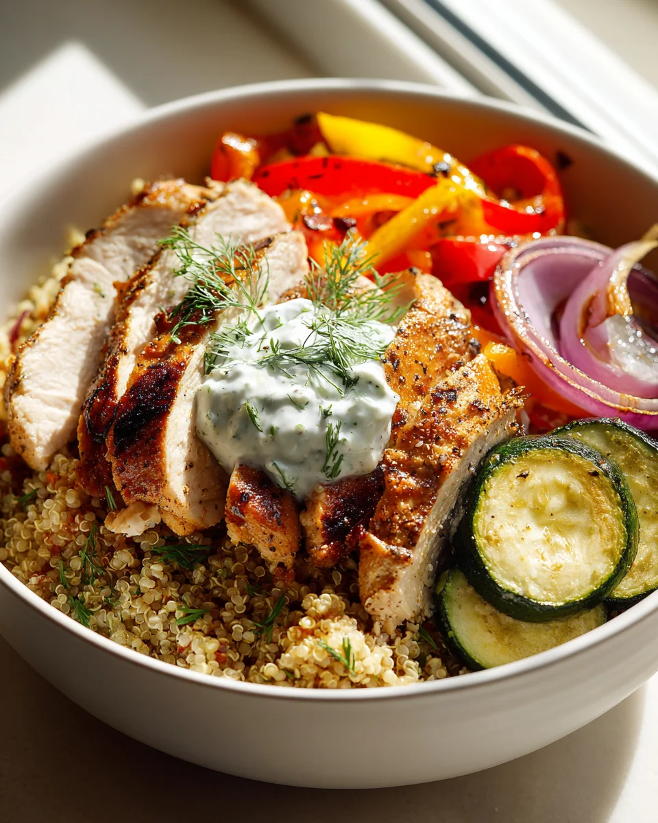 Healthy Gyro Meal Prep Bowls: Quinoa & Roasted Veggies