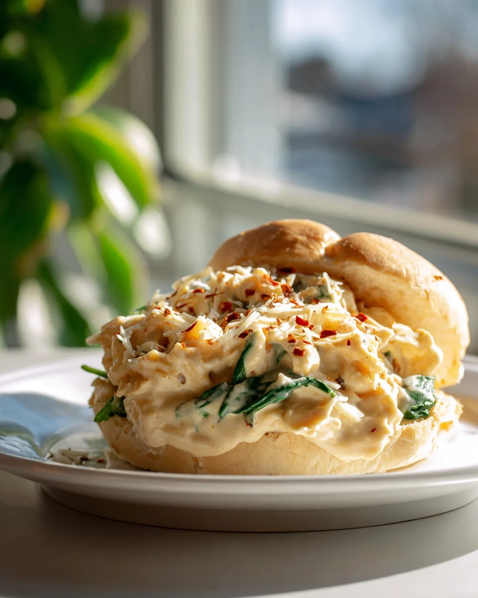 Creamy, Cheesy, Comforting Chicken Alfredo Sloppy Joes