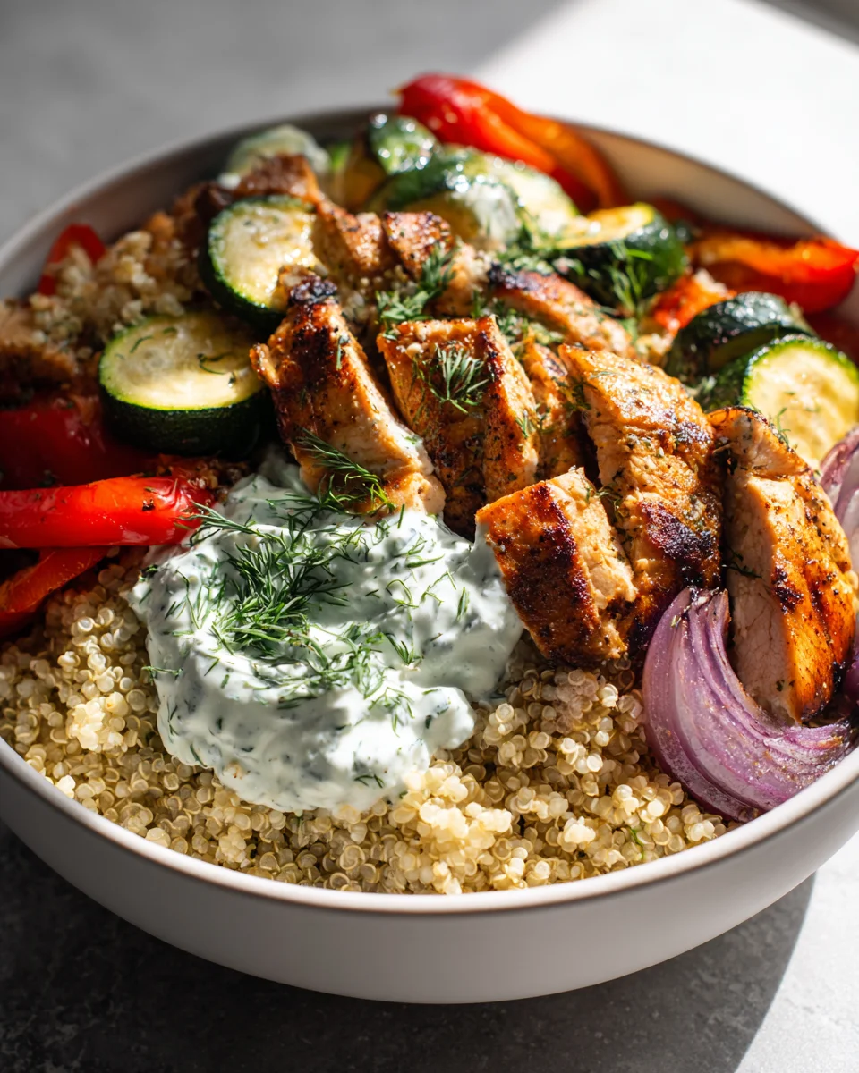Healthy Gyro Meal Prep Bowls: Quinoa & Roasted Veggies