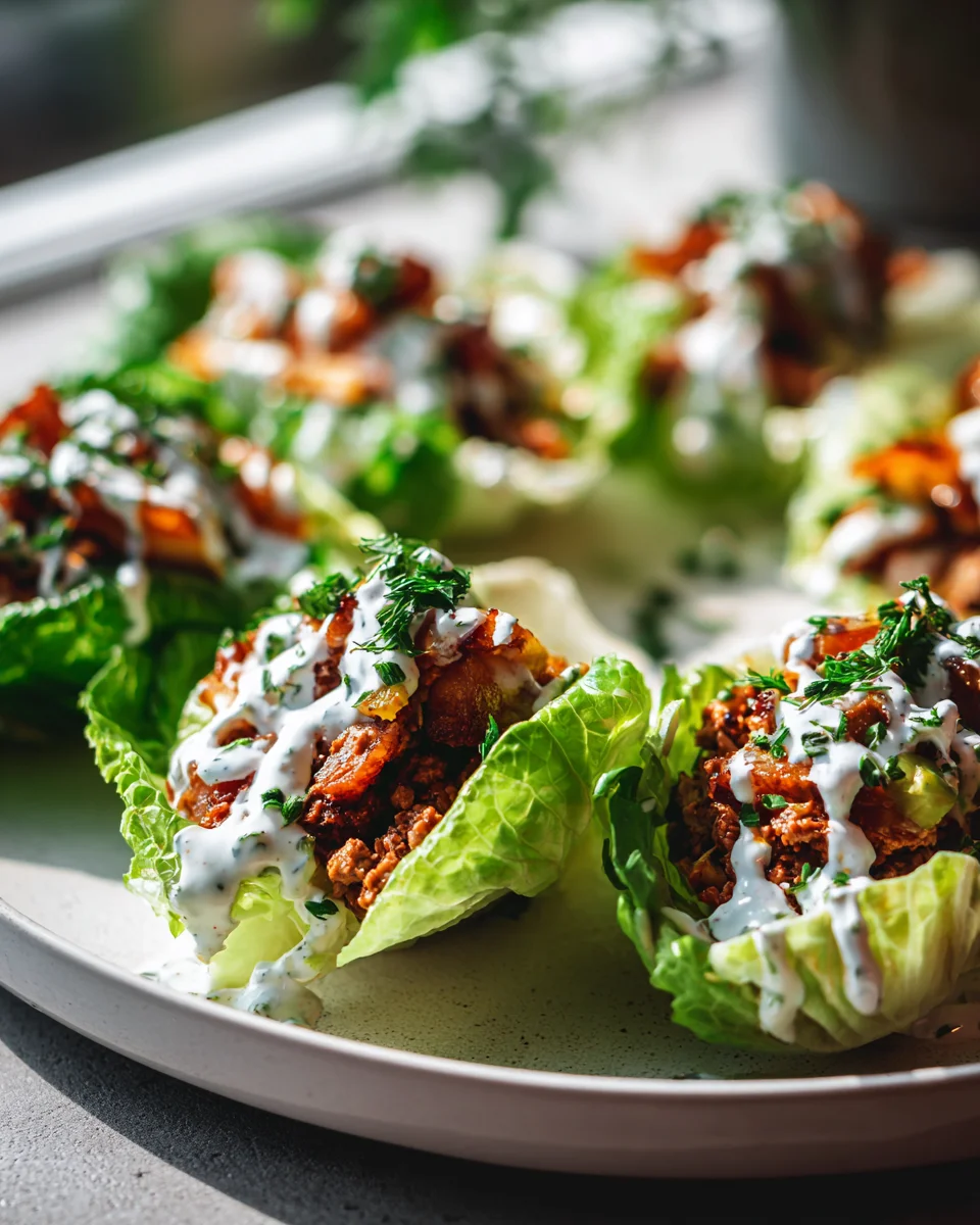 Classic Chicken Beef Bacon Lettuce Wraps with Ranch