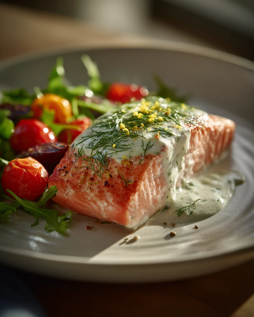 Best Mediterranean Salmon with Zesty Lemon Dill Yogurt
