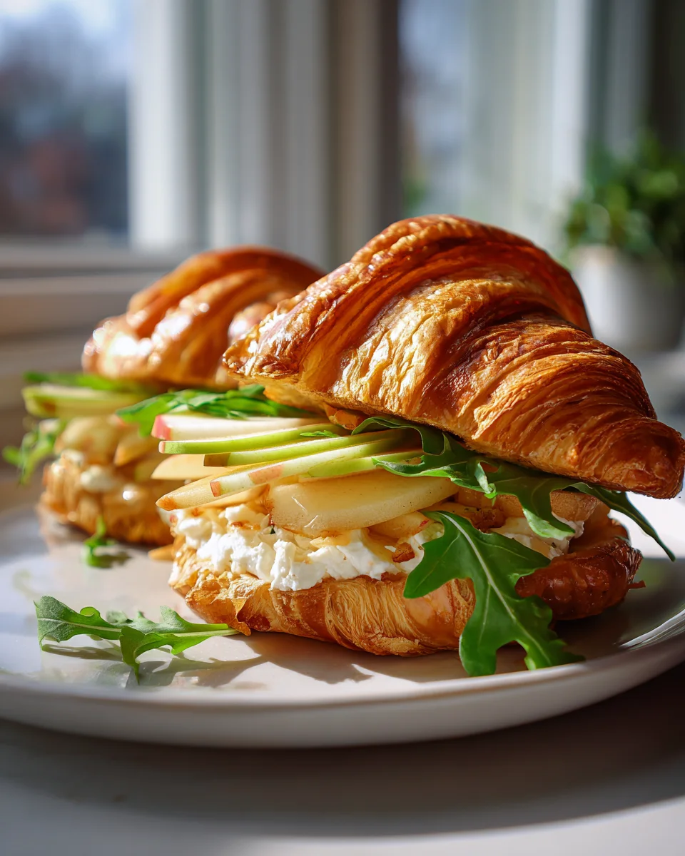 Sweet & Savory Apple Goat Cheese Croissant Sandwich