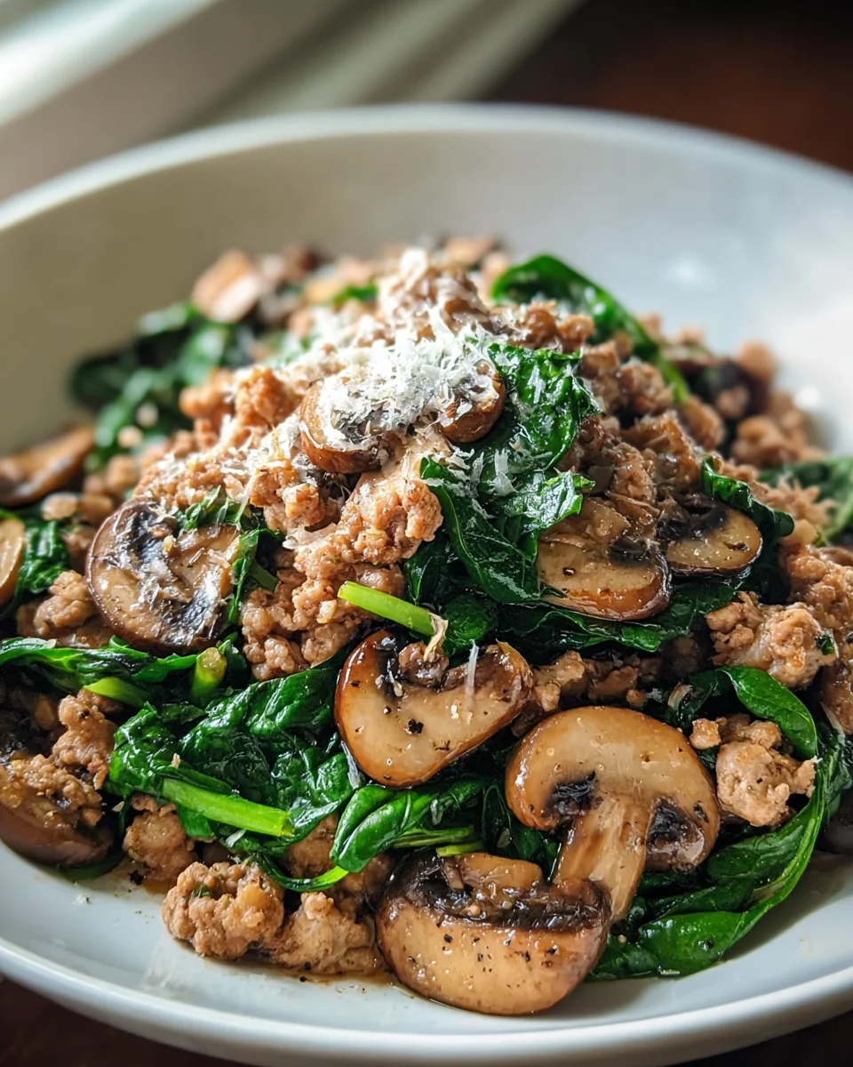 Savory Turkey Spinach Mushroom Delight