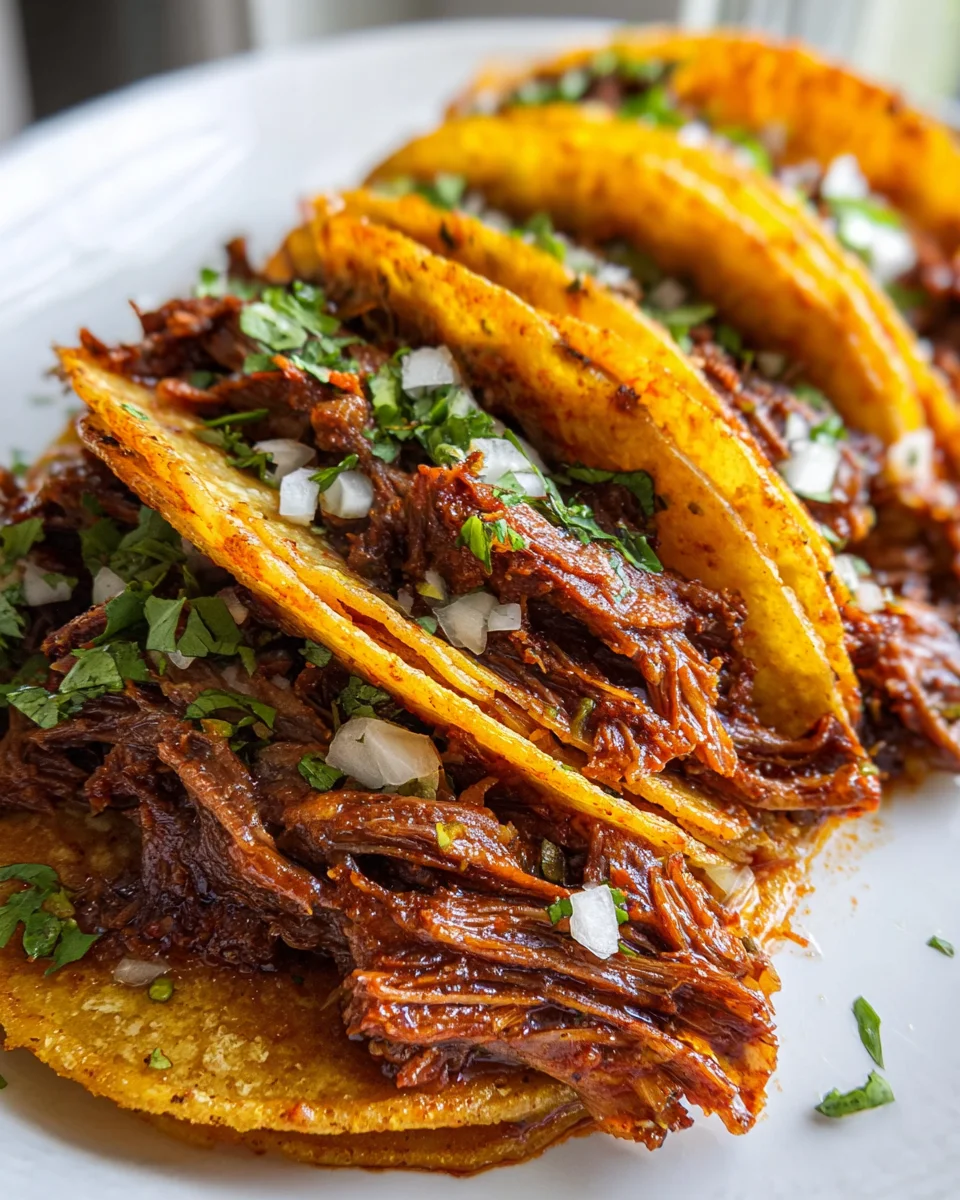 Delicious Crock Pot Birria Tacos Recipe with Beef and Spices
