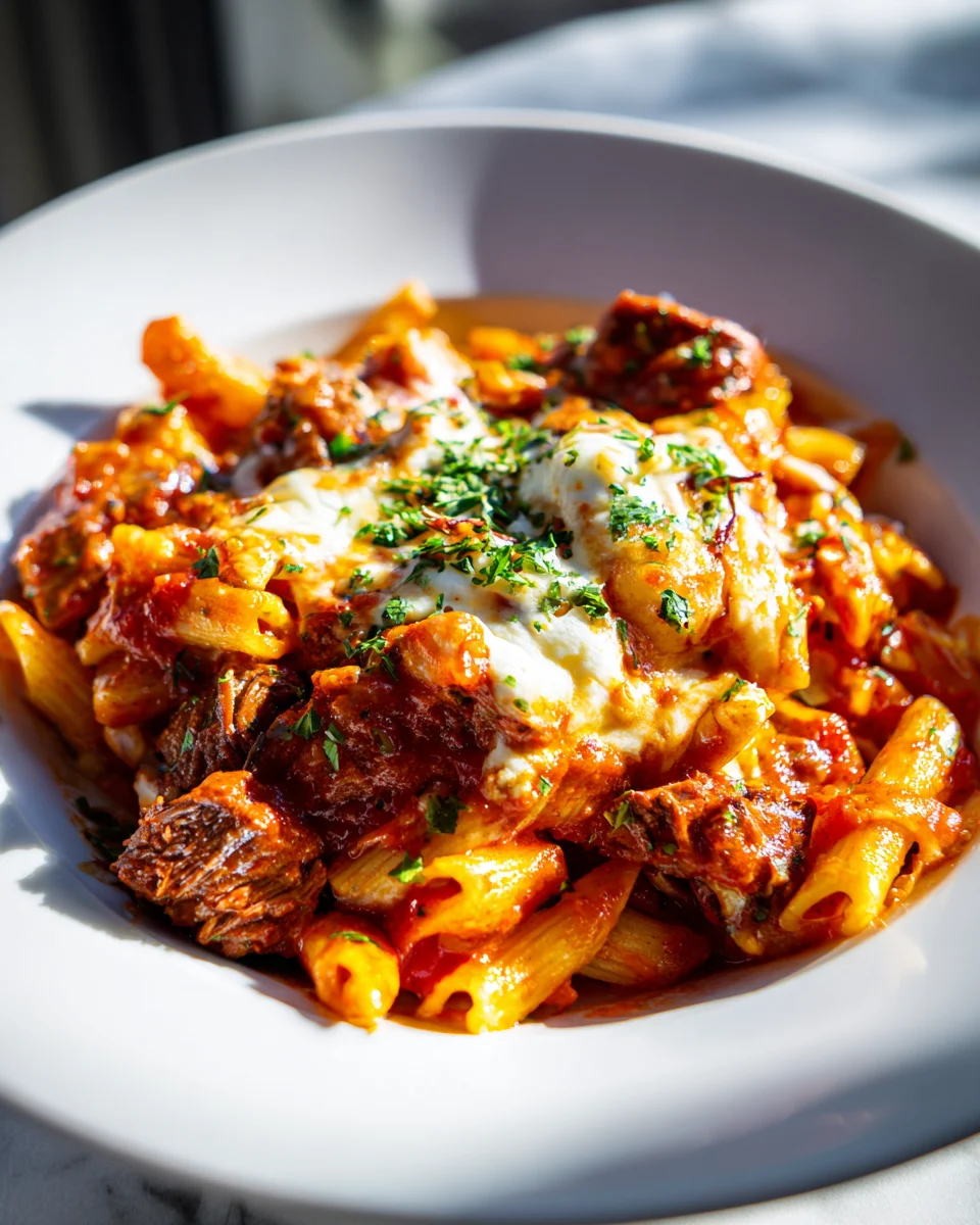 Viral Chuck Roast Pasta Bake with Rich Tomato Sauce Recipe