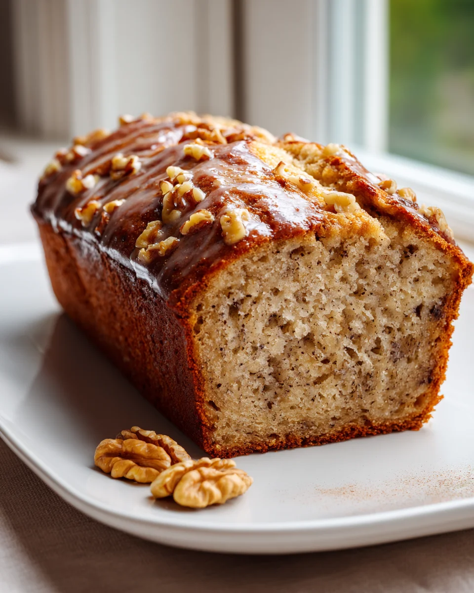 Easy Banana Nut Bread with Walnuts & Cinnamon Swirl Recipe