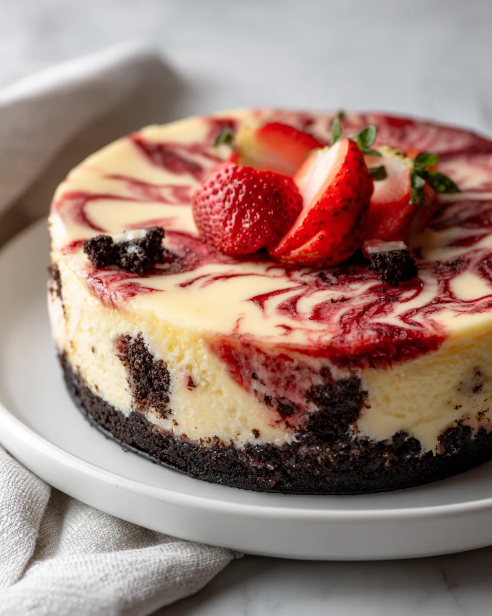 Decadent Strawberry Swirl Cheesecake Delight