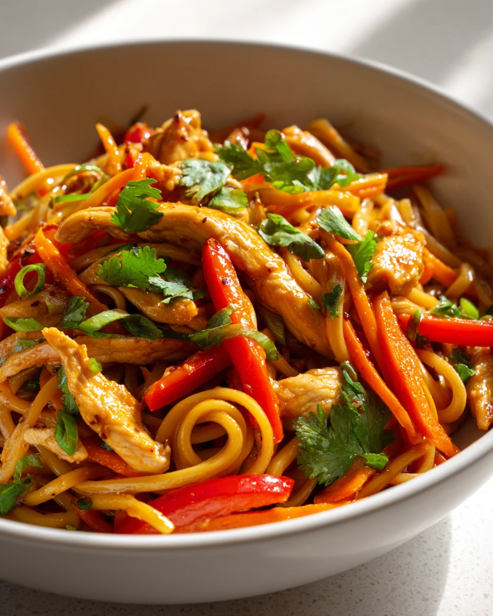 Spicy Korean Chicken Noodle Stir Fry: Quick & Flavorful Meal