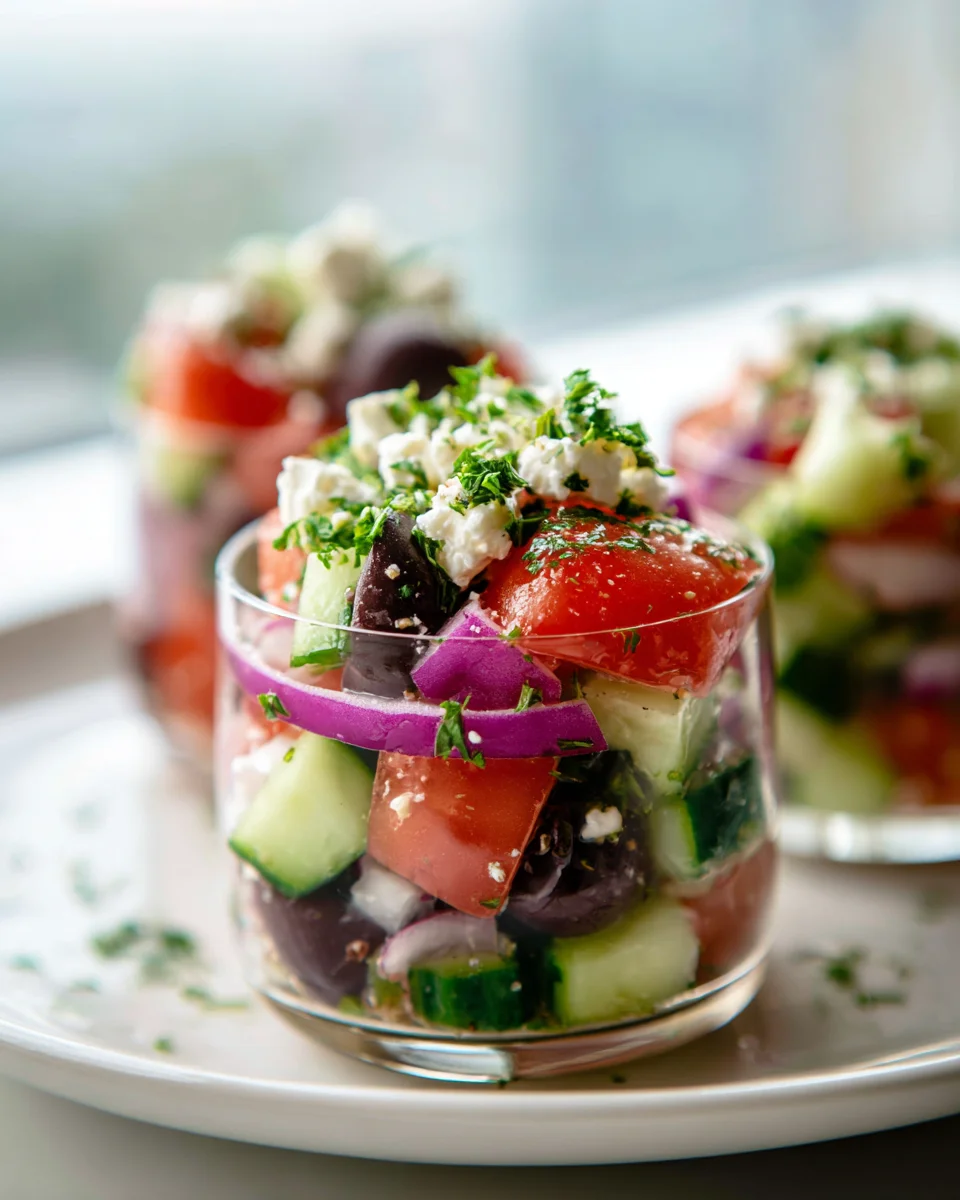 Delicious Greek Salad Grazing Cups for Fresh Flavorful Snacking