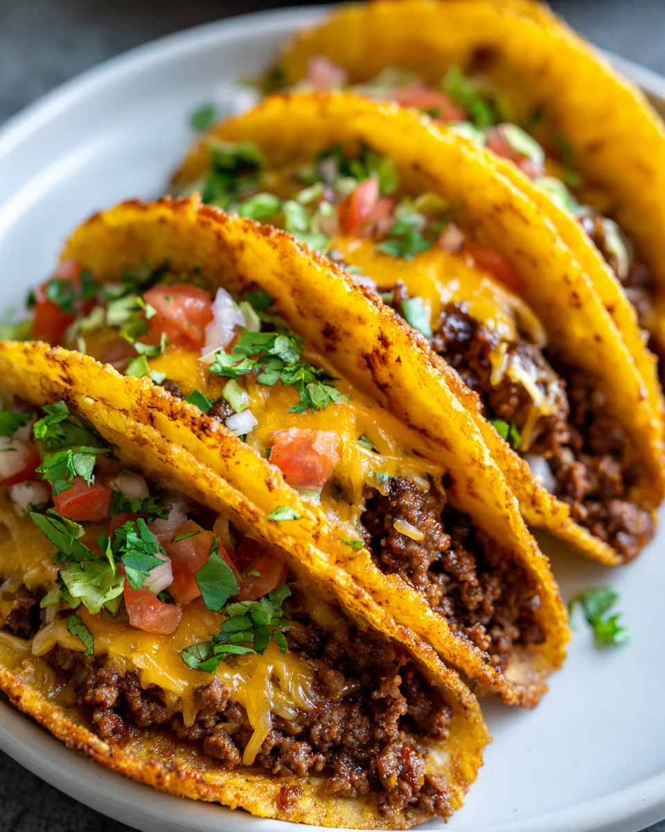 Crispy Beef Blackstone Smash Taco Recipe with Cheese Delight