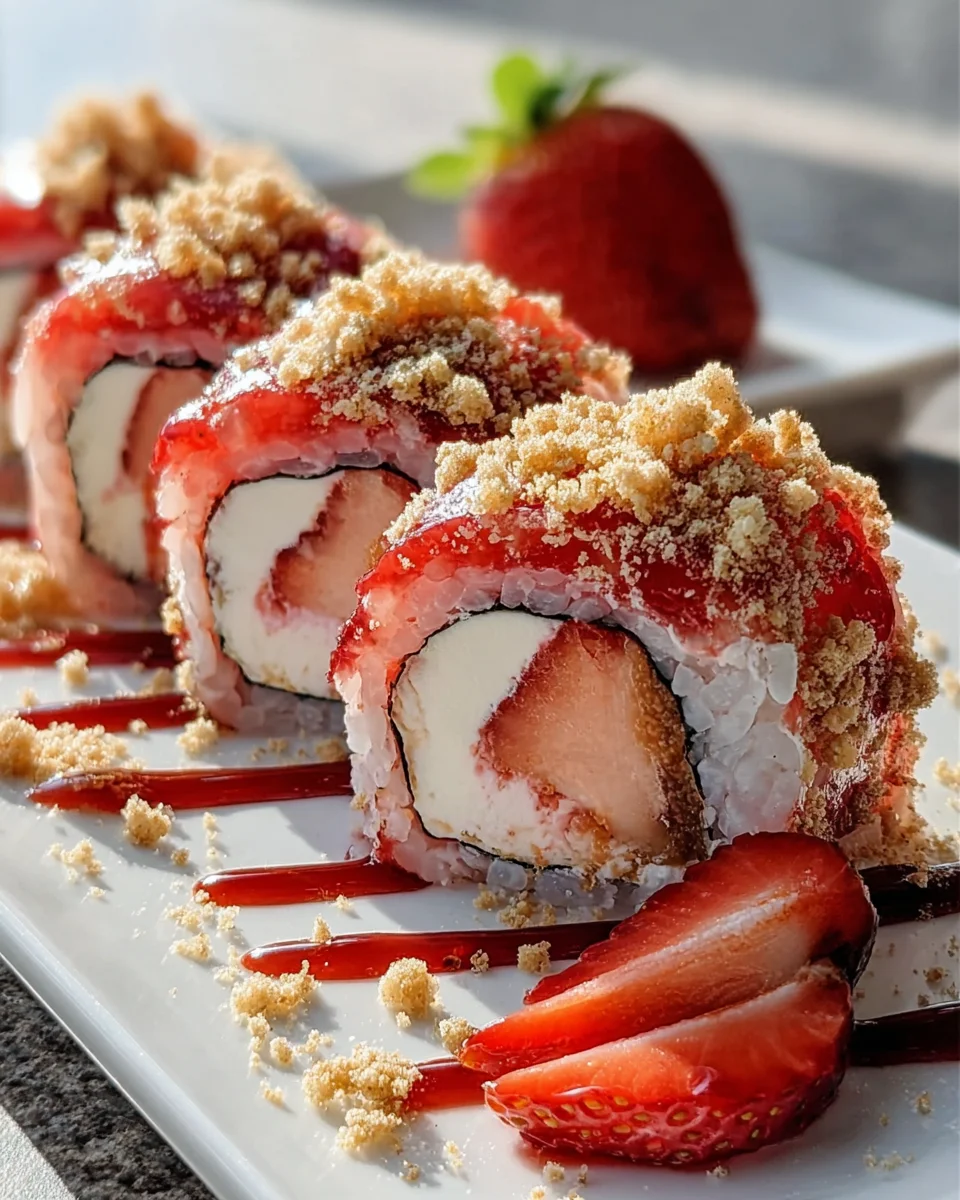 Strawberry Shortcake Sushi Rolls