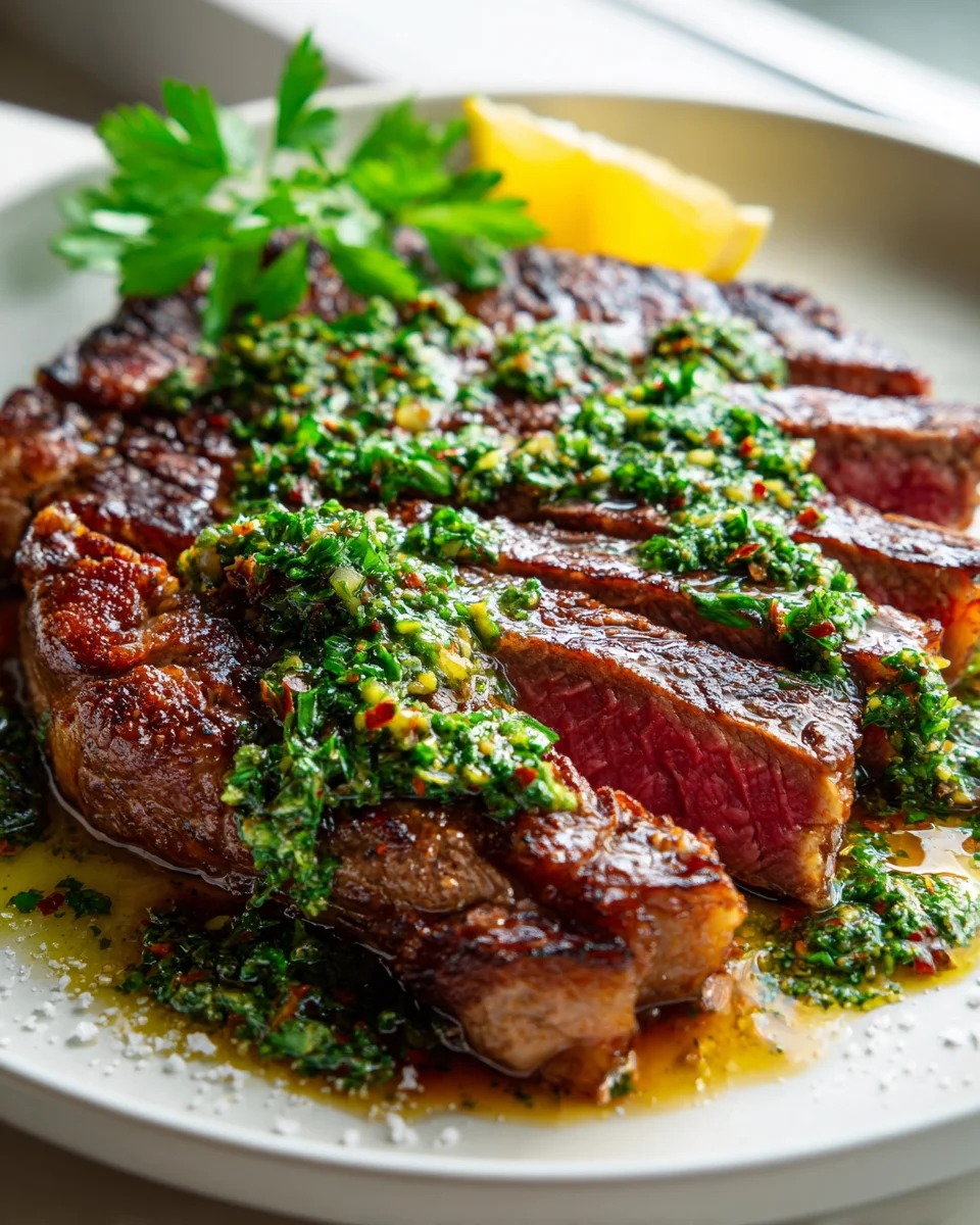 Sizzling Chimichurri Steak with Herb Butter