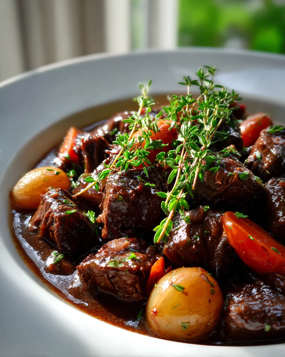 Savory Beef Bourguignon with Red Grape Essence