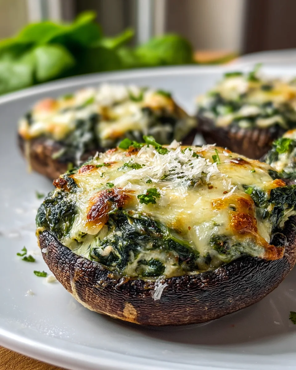 Spinach and Cheese Stuffed Portobello Mushroom Recipe Delight