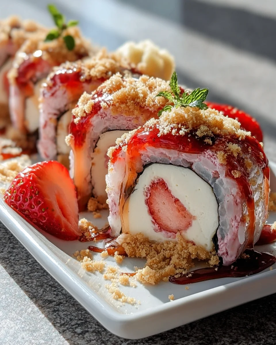 Strawberry Shortcake Sushi Rolls