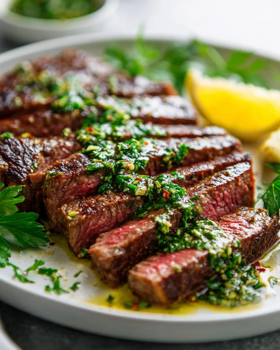 Sizzling Chimichurri Steak with Herb Butter