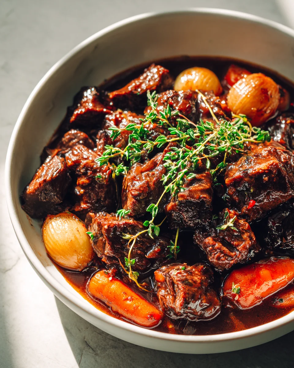 Savory Beef Bourguignon with Red Grape Essence