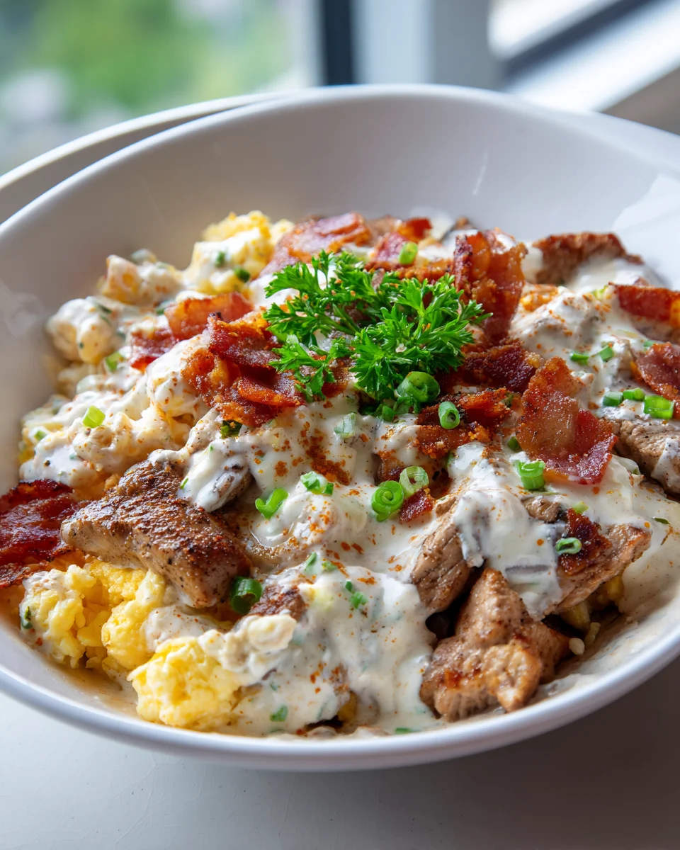Low Carb Chicken Beef Bacon Ranch Egg Bowls Recipe Delight
