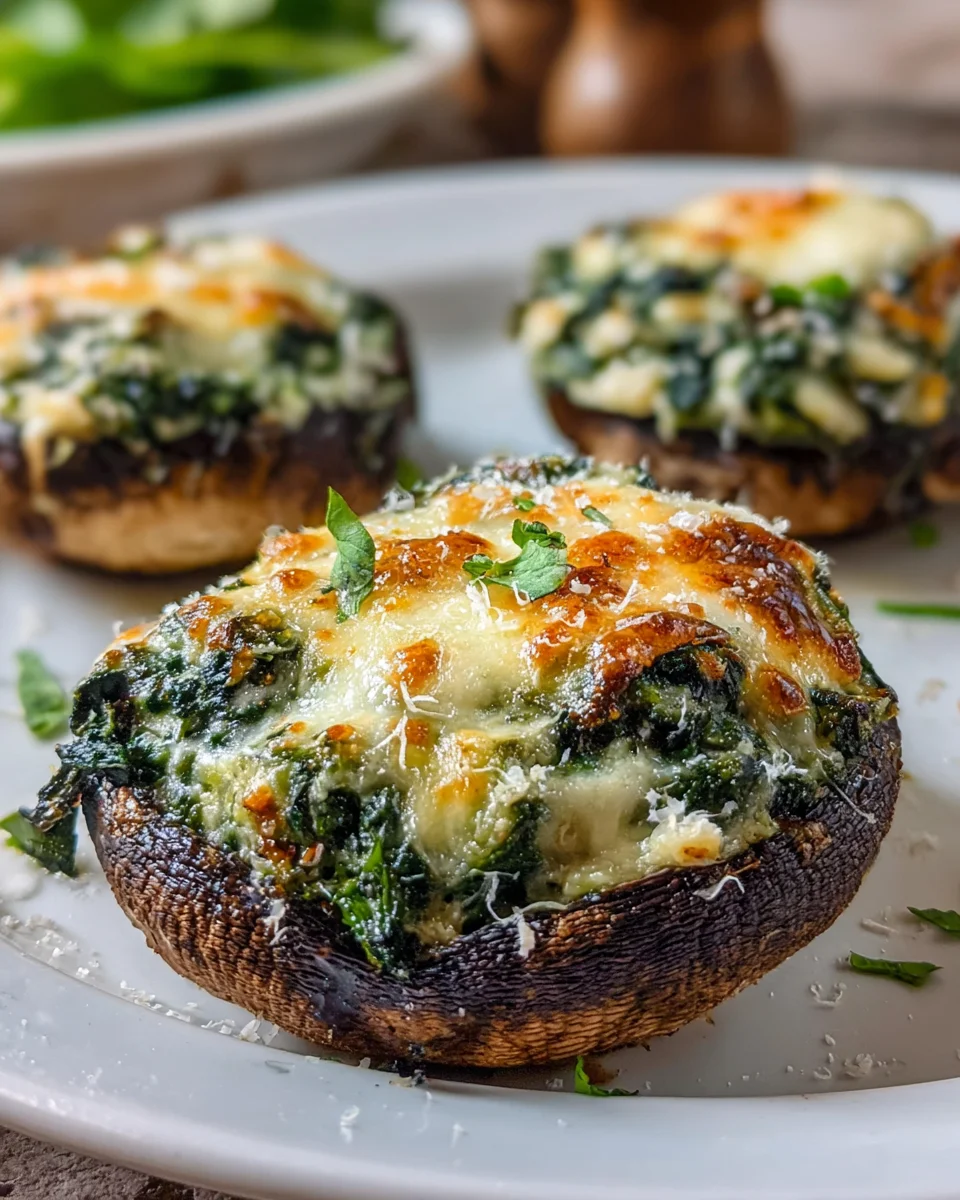 Spinach and Cheese Stuffed Portobello Mushroom Recipe Delight