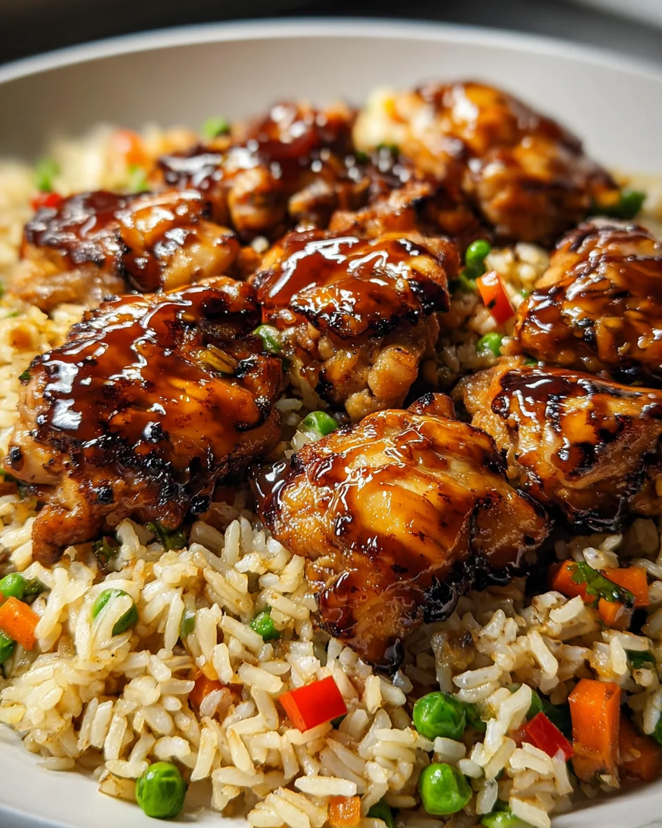 One Pan Bold Honey BBQ Chicken Rice for Easy Dinner Delight