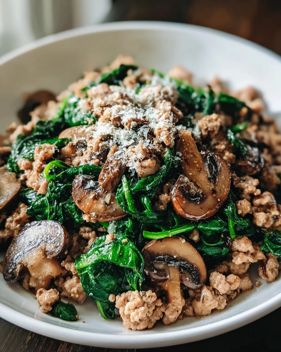 Savory Turkey Spinach Mushroom Delight