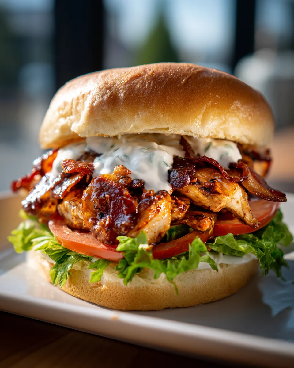 BBQ Chicken Beef Bacon Ranch Sandwich - Flavor Explosion!