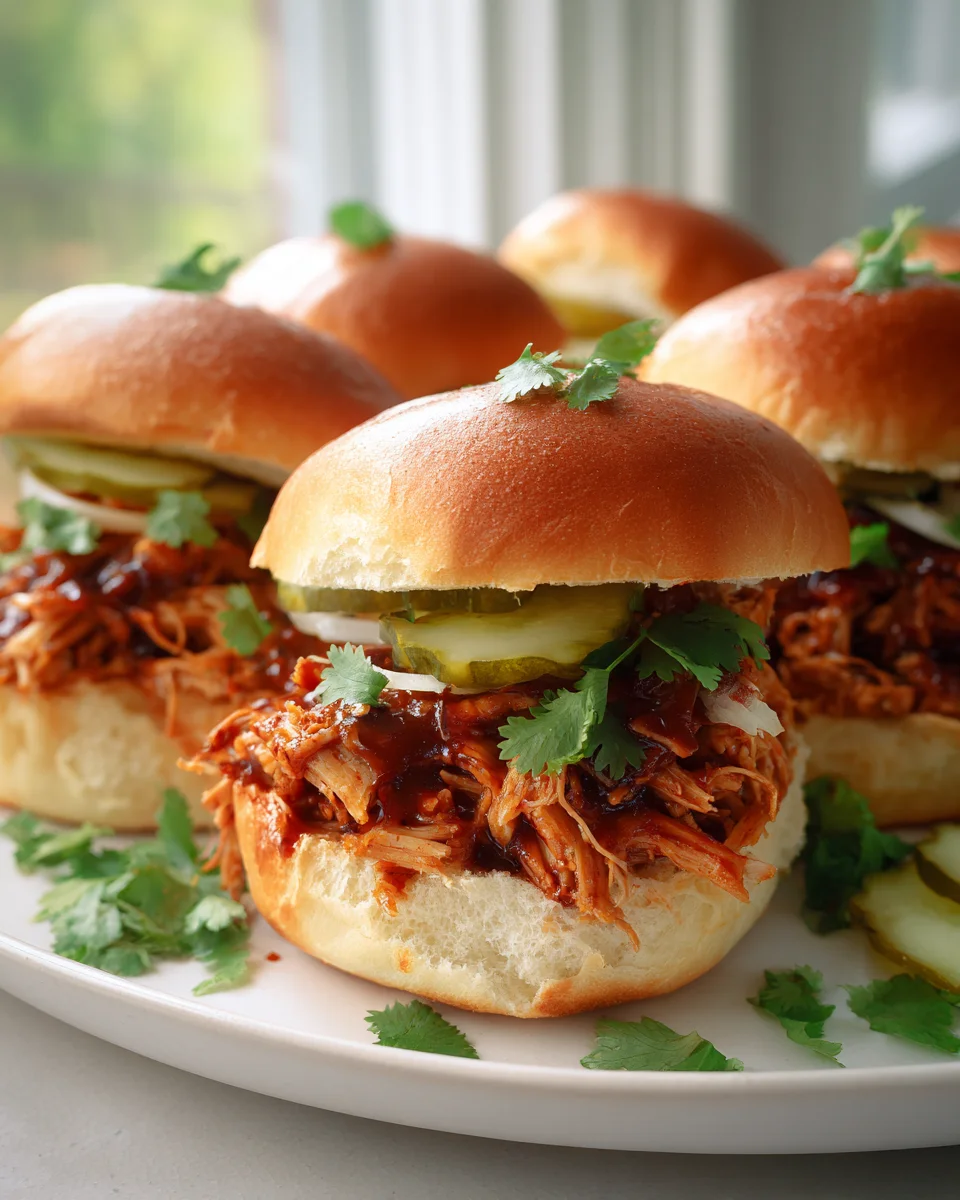 BBQ Pulled Chicken Sliders on Soft Hawaiian Rolls Recipe