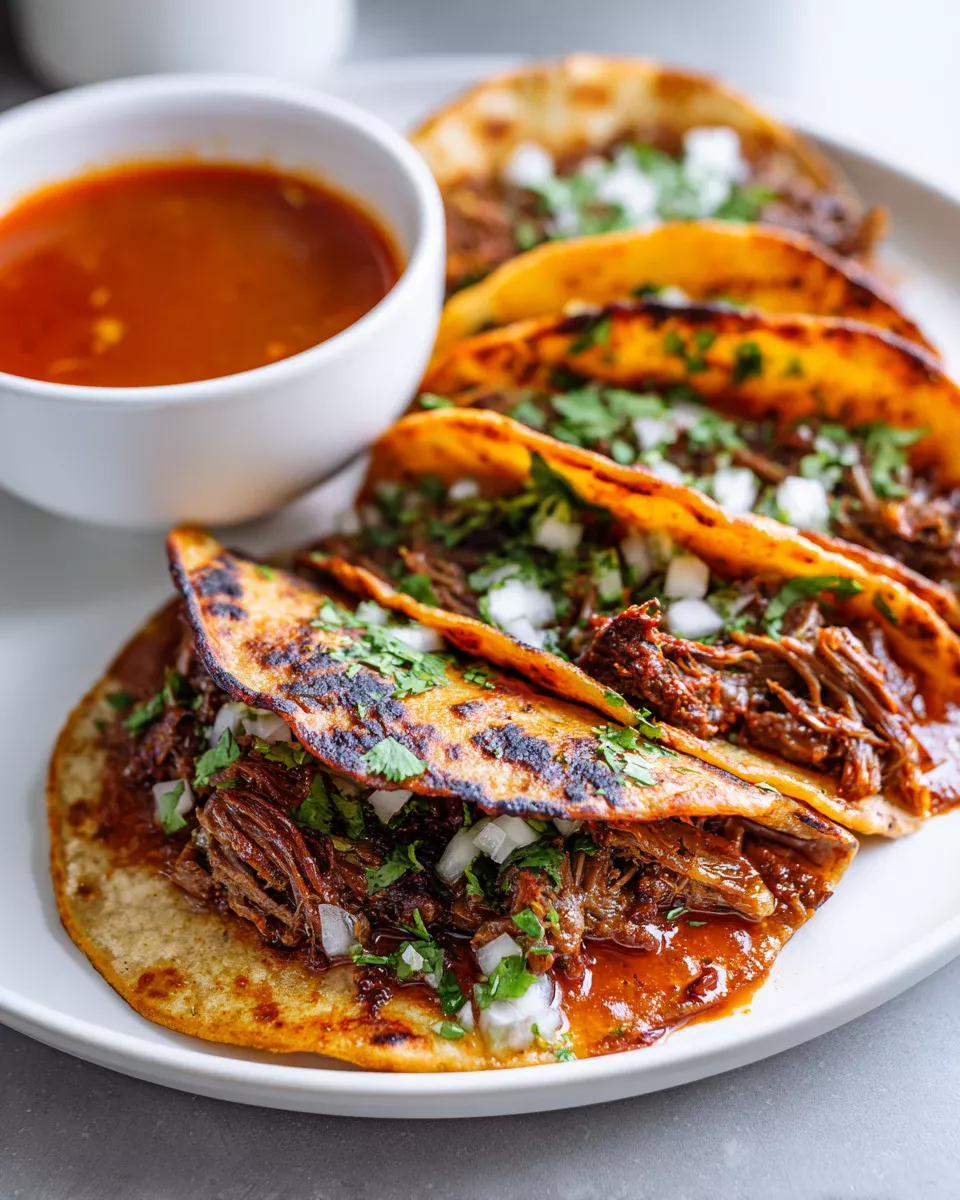 Savory Barbacoa Style Slow Cooker Birria Tacos Recipe