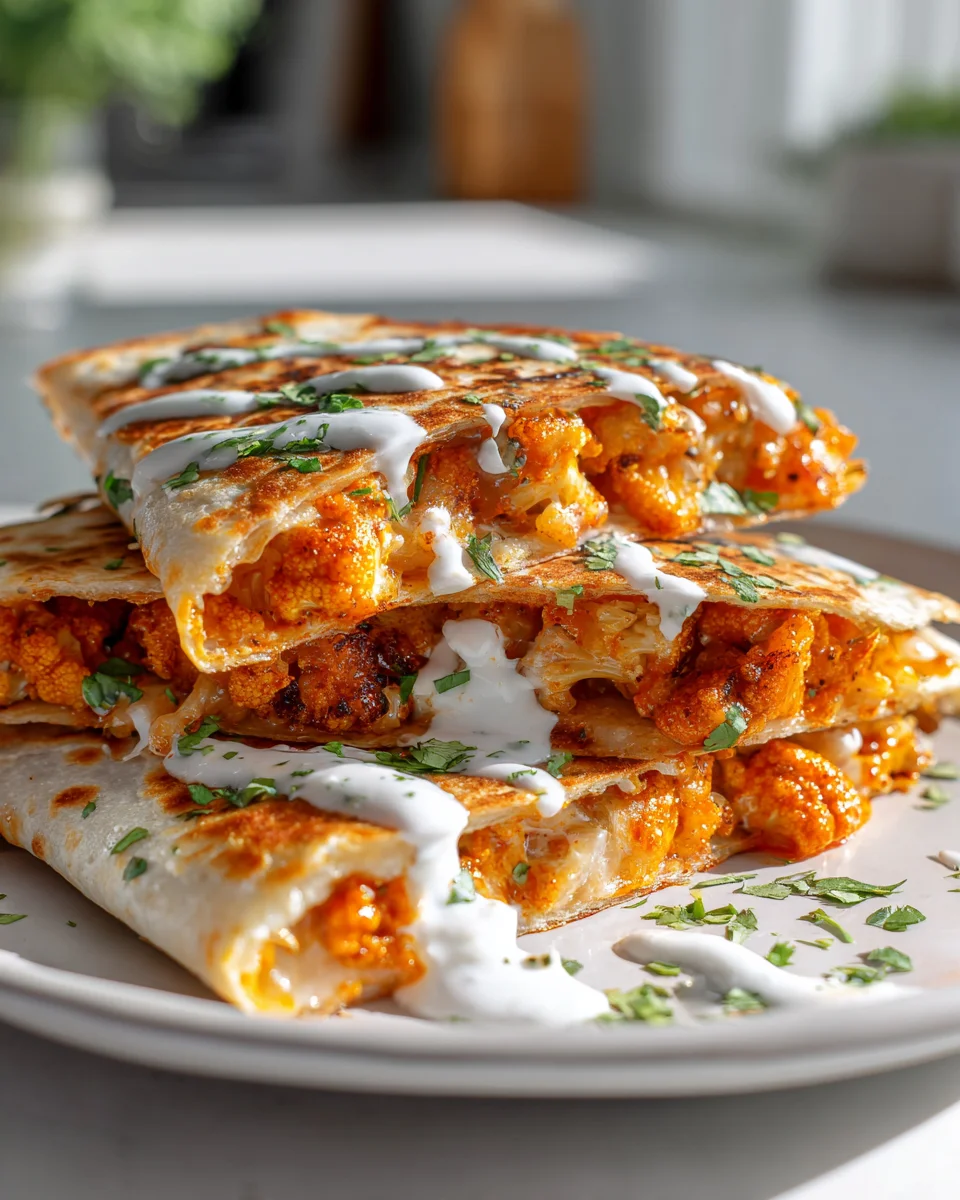 Buffalo Cauliflower Mini Quesadillas: Spicy & Delicious Snack!