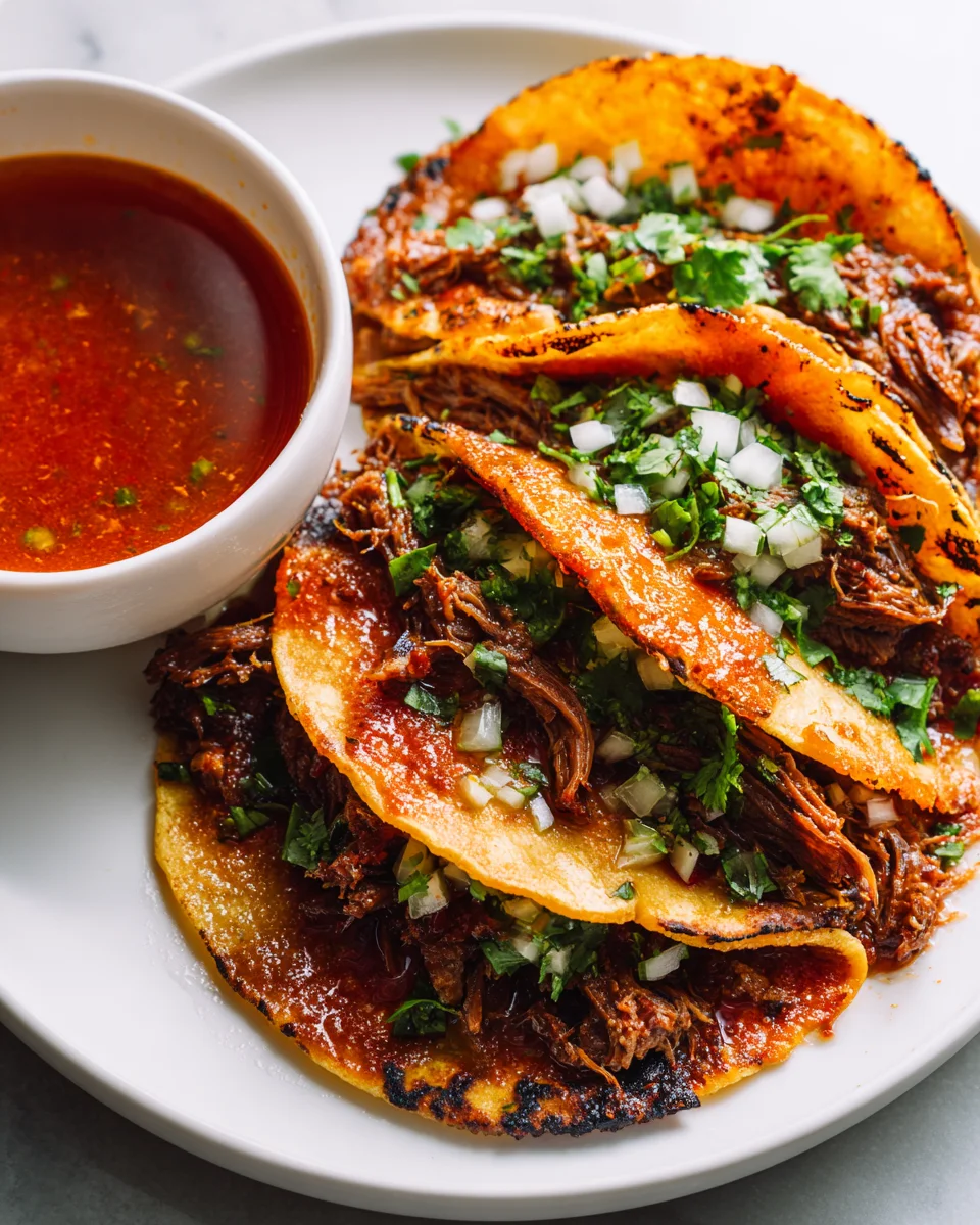 Savory Barbacoa Style Slow Cooker Birria Tacos Recipe