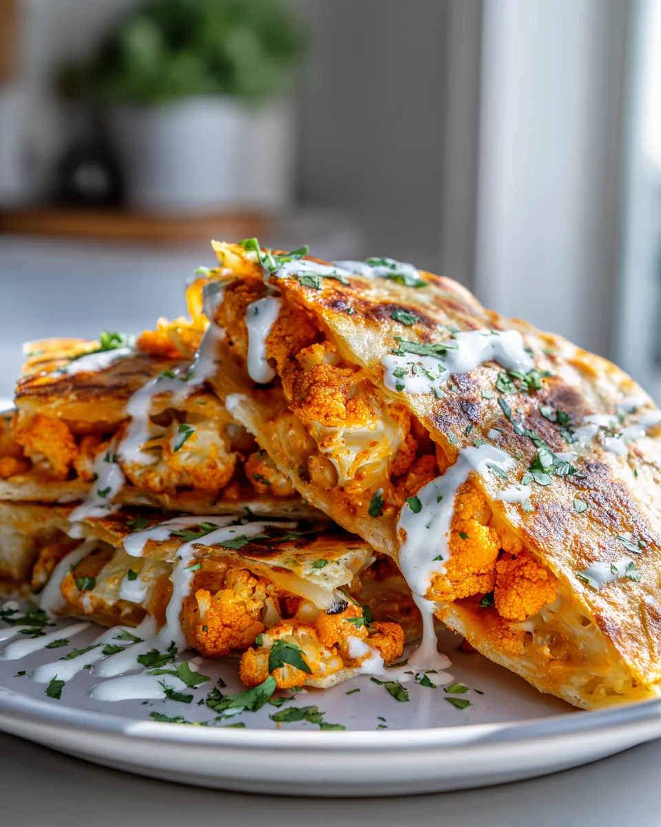 Buffalo Cauliflower Mini Quesadillas: Spicy & Delicious Snack!
