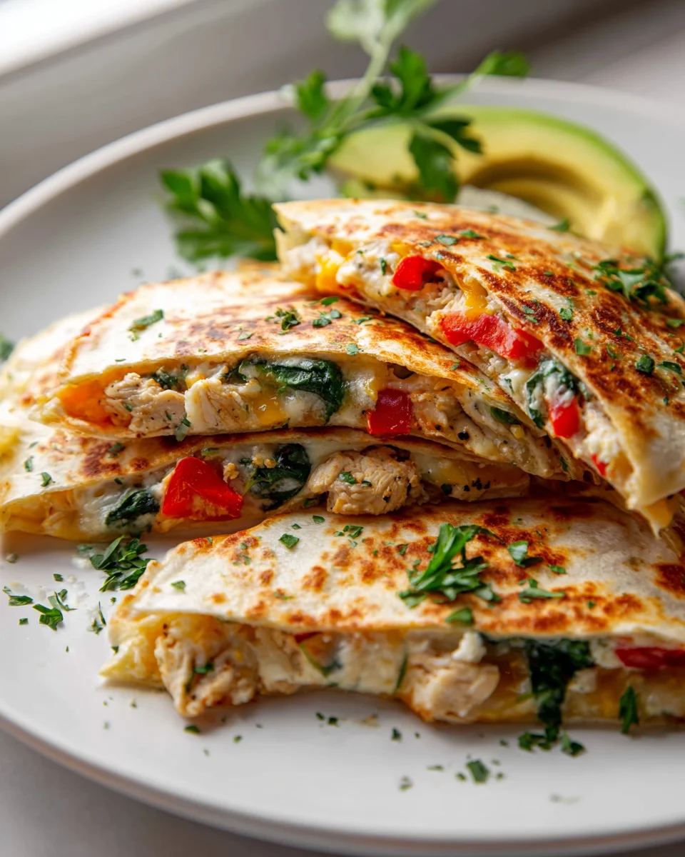 Greek Chicken Quesadillas with Melty Cheese for Dinner Delight