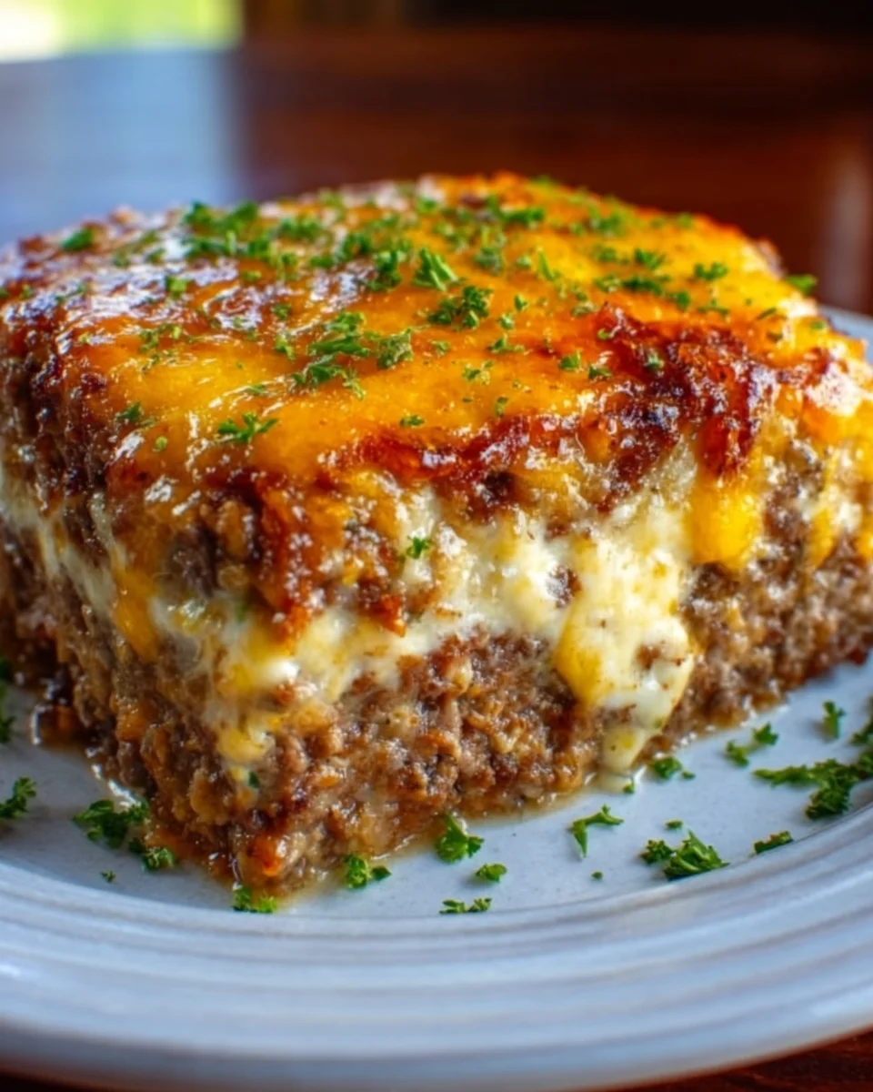 Cheesy Comfort Meatloaf Casserole Delight