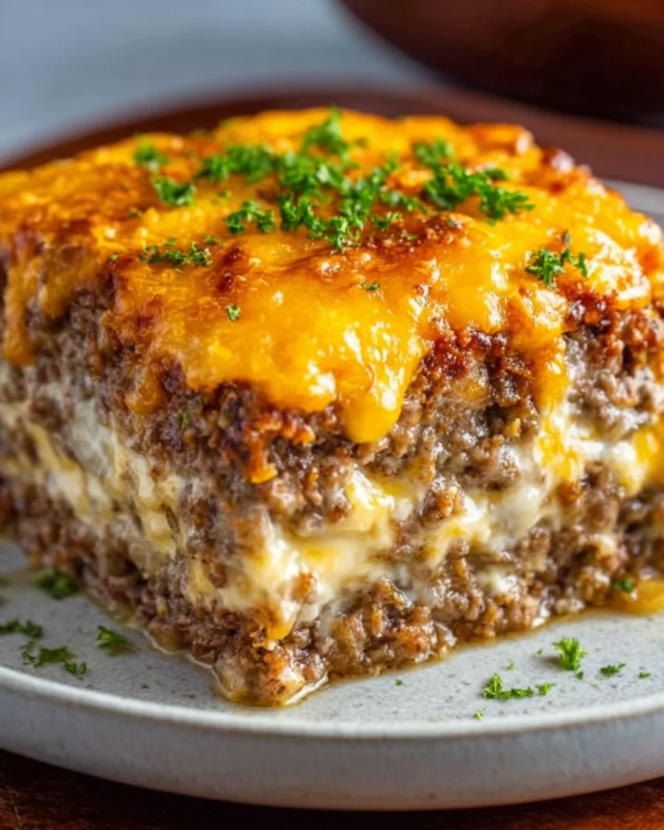 Cheesy Comfort Meatloaf Casserole Delight