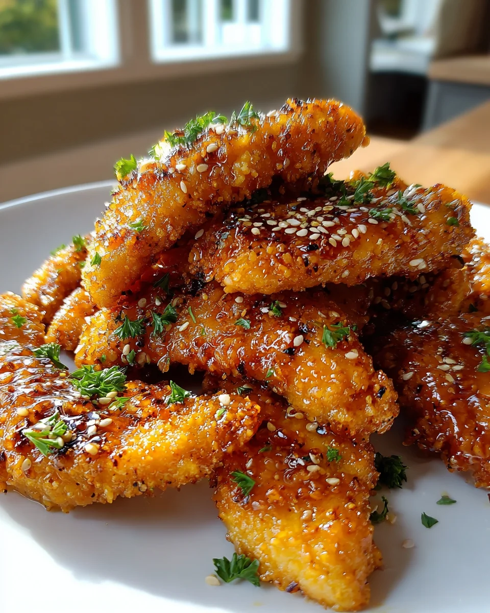 Crispy Air Fryer Honey Butter Garlic Chicken Tenders Recipe